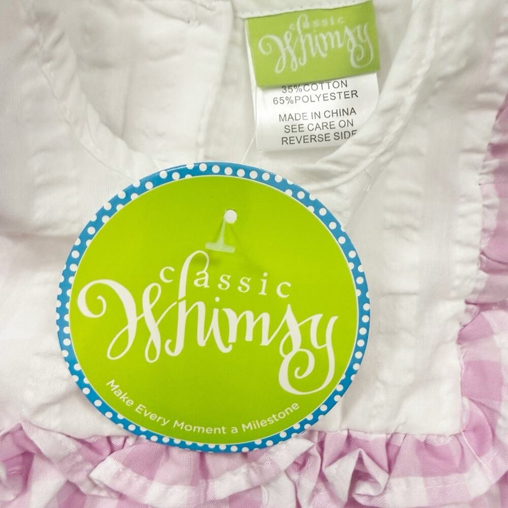 Classic Whimsy Pink Check Ruffle Bib Top - Picture 4 of 7